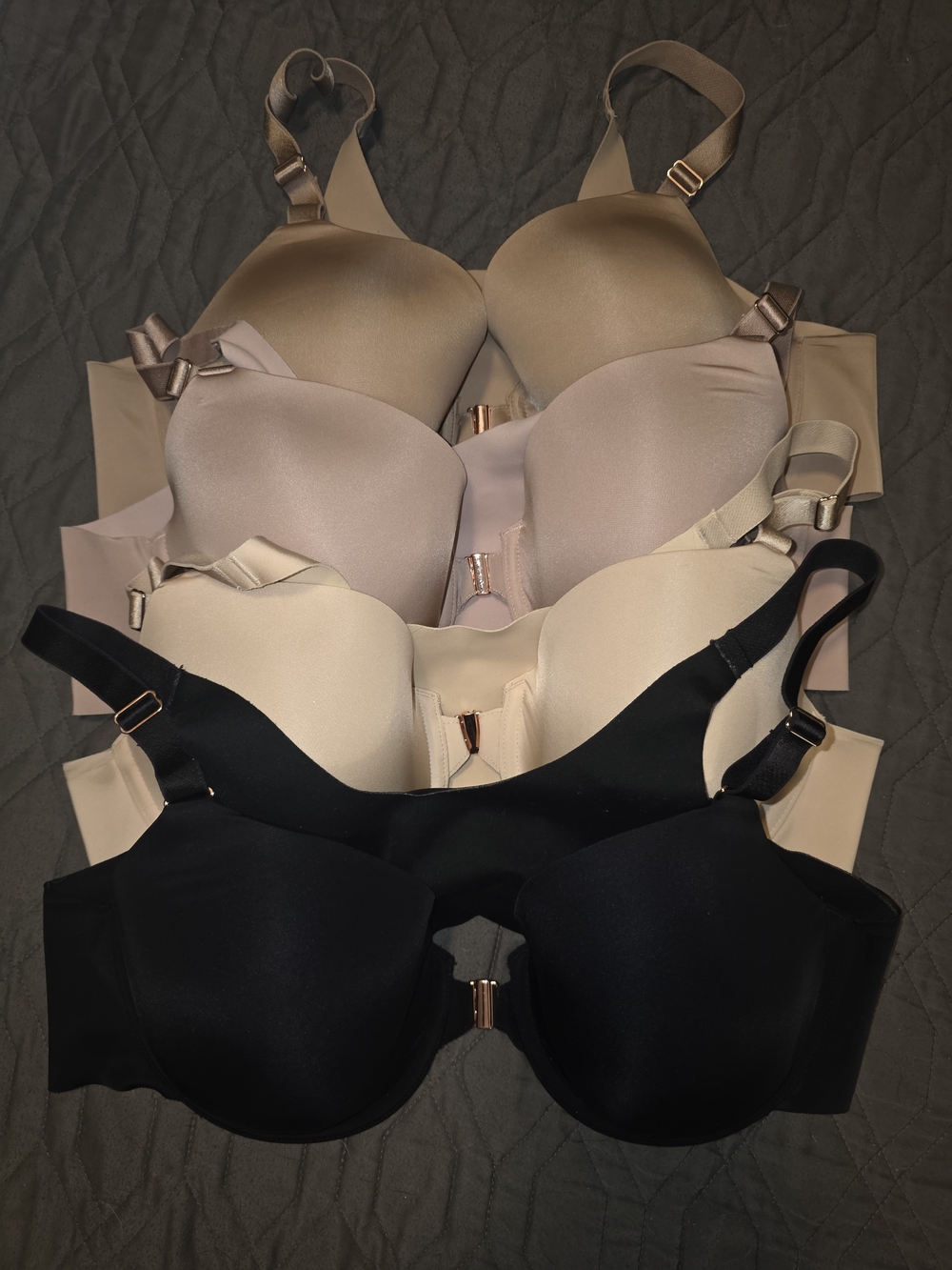 Soma Smooth T-Shirt Bra Set - Black, Nude, Taupe, Sand; Set Of 4